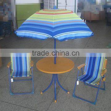 4 pc outdoor camping children furniture set folding beach table and chair with umbrella