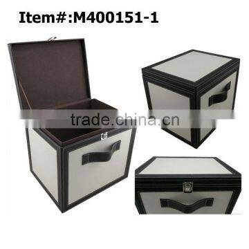 Decorative leather storage box