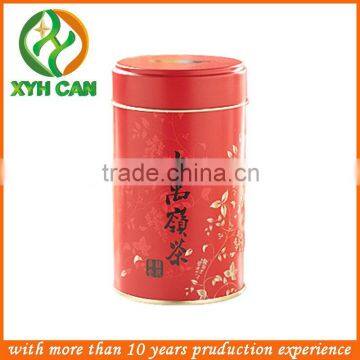 Airtight tea tin can with metallic effect