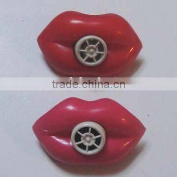 Promotional plastic red lip funy whistle