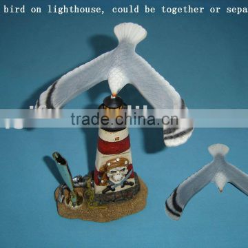 Balance seagull souvenir resin lighthouse with penholder