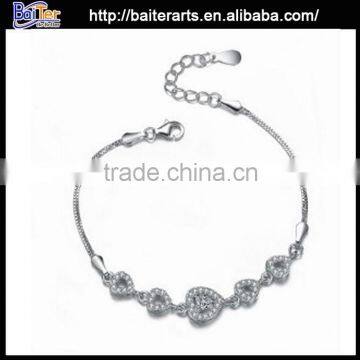 High Polished Intercross 925 Sterling Silver Flat Open Bridal Bracelet photo-5