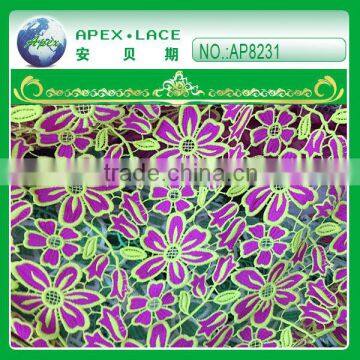 Hot Sales Milk Silk 2tone Embroidery Lace AP8231 photo-1