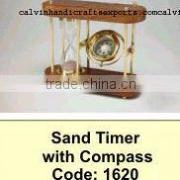 Sand timer and compass