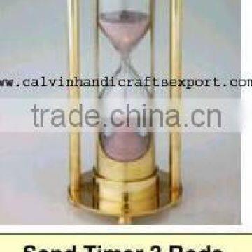 5 Min solid Brass sand timer with 2 rod