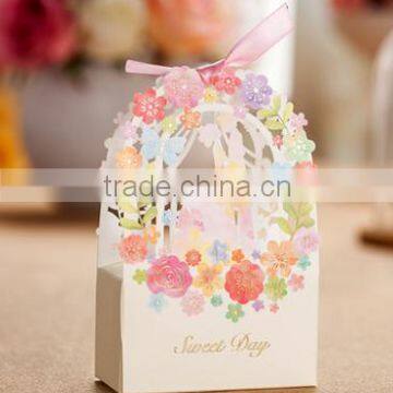 2016 Exquisite handmade with pink ribbon candy box /wedding box