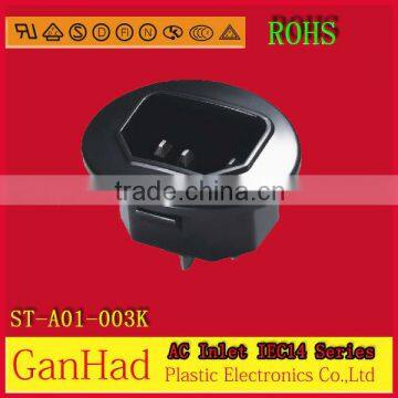 3 pin AC inlet& Rice cooker Power Socket &UL .cUL.VDE.SAA.EK.SAA approved