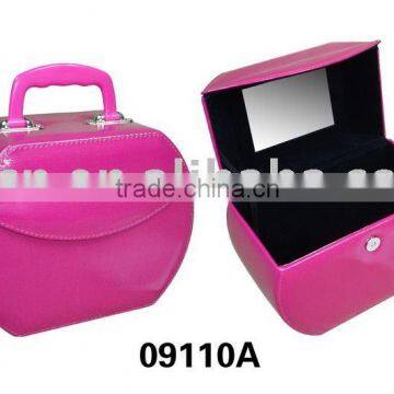 Travel faux leather make up case with mirror inside