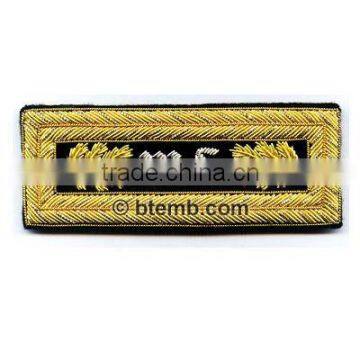 Bullion Embroidered Civil War Double Border MS Major Shoulder Board