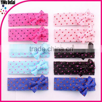 Kids Hair Accessories Dot Hair Clips Ribbon Bow hairpin