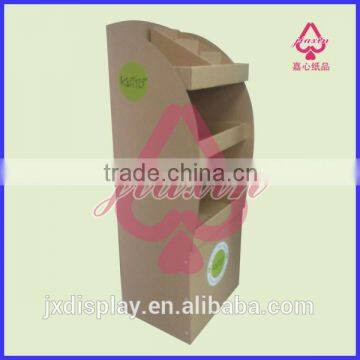 Custom 3 tray pop paper display corrugated bag display shelf