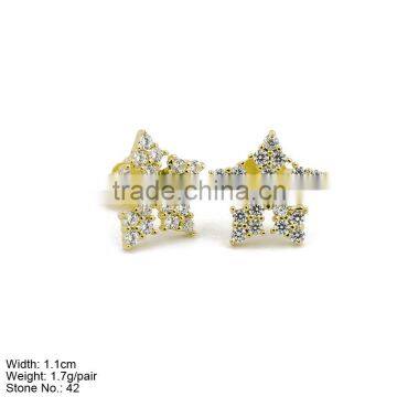 GZA9-023 Yellow Gold Rose Gold Plated Hot Sell Silver Jewelry Rhodium Snow Star Design photo-3
