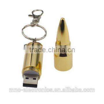 Gold SILVER Color Bullet Shape USB 2.0 Flash Drive Memory Disk 2G 4G 8G 16G with customized Logo High Quality Mini metal