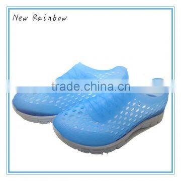 pvc ladies flat high heel sandal