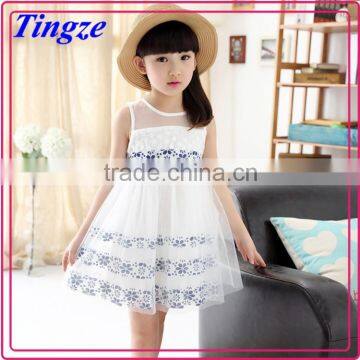 Hot sleeveless lace dress children sweet veil children girl puffy dress