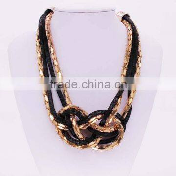 4Pcs black and lot Gold Metal Chain Snake Chain hand knitting choker Necklace GJ-077