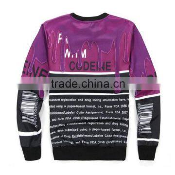 Latest Design Wholesale 100%polyester Sublimation Custom Design Men's Crewneck Sweatshirt
