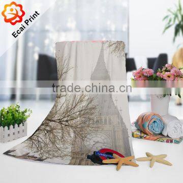 Hot sale retail dye printed custom made beach towel with artwork