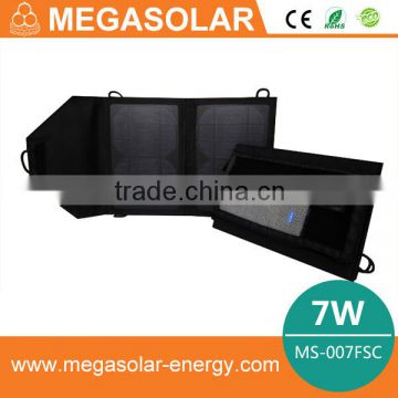 7W Solar Panel Folding Dual-port Solar Charger for tablet pc 5V USB-charged Devices