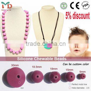 2015 silicone baby jewelry, chew bead silica gel