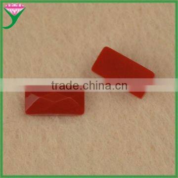 Hot Sell Loose Rectangle Flat Back Checker Cut Glass Red Coral Gemstone photo-3