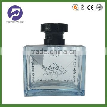 Square Crystal Blue Perfume Use Glass Bottle 50ml