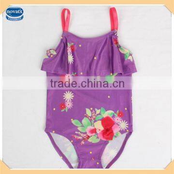 ( R4763 ) purple 2-8Y new design wholesale children summer fashion beach wear one piece kids swimwear for girls