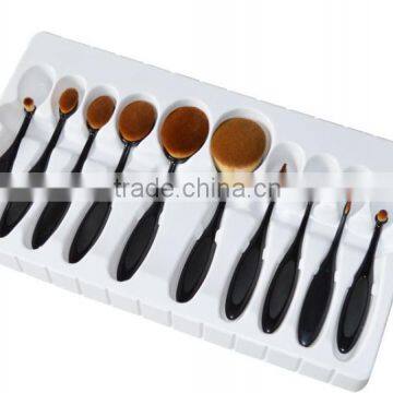 Professional Oval Tooth Shape 10 Pcs Makeup Brush Set Private Logo Welcome photo-2