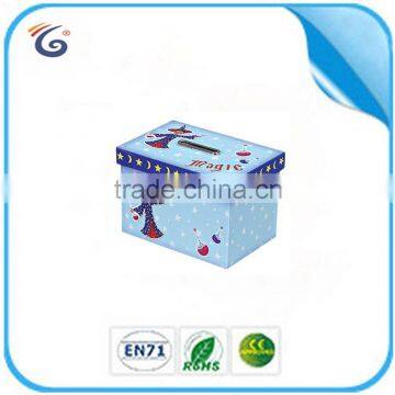 Hot wooden box bank cartoon printngs for children EB32006