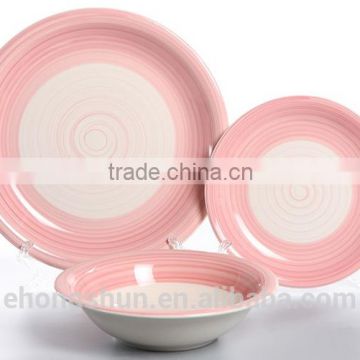 12PCS Hot Selling Round Solid Color Glazed Royal Stoneware Dinner Set