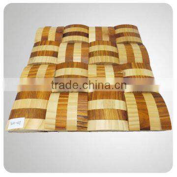 3d Modern Faux Interior Mosaic Decorative Solid Wood Wall Panel photo-5