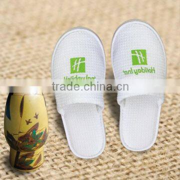 Custom Washable Waffle Weave Hotel Slippers with Embroidery Hotel Amenity Airline Supplies Type Airline Slipper