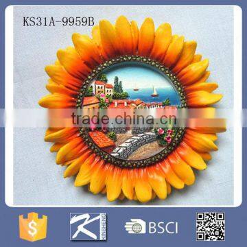 custom beautiful sunflower polyresin souvenir fridge magnet