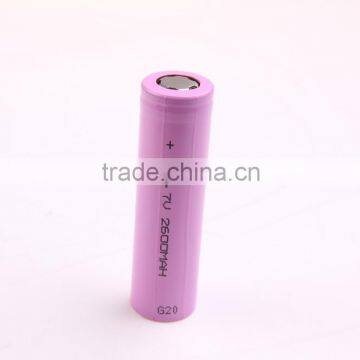 China hot sale 18650 2.2 2.4 2.5 2.6Ah 3.7V Li-ion 18650 battery for electric scooter