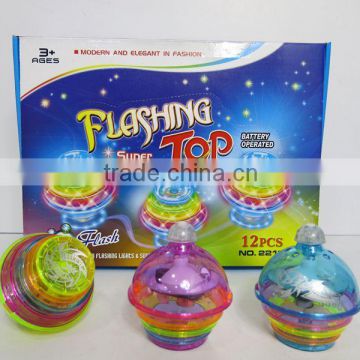 wholesale diamond toy spinning top light with musical