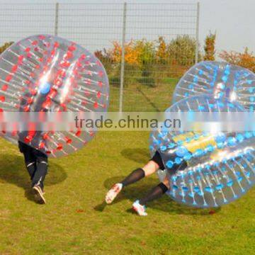 Fun high quality 0.8mmPVC TPU adults inflatable body soccer zorb ball, bubble bumper ball