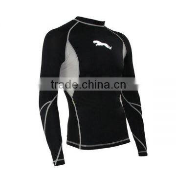 Lycra sports clothing compression top shirts with custom logo