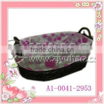 Fashion Style Wicker Bread Basket With Flower Liner