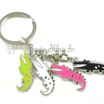 Fashion key chain with crocodile style zinc alloy