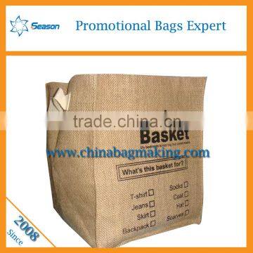 Hot Sale Leather Handle Shopping Jute Bags Hessian Cloth Burlap Sack Linen Bag photo-2