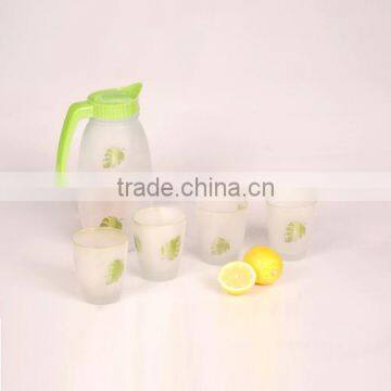 glass drinkware set of 5 glass kettle and cups