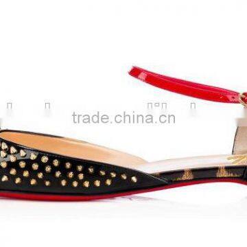 Black strap flat lady customized OEM shoe new design new