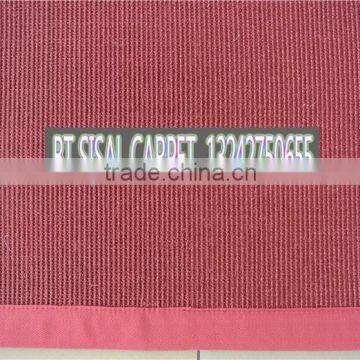 tender red single yarn matching soft red binding sisal carpet factory price