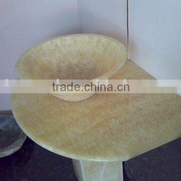 Yellow Onyx Stone Vessel Sink,Yellow Onyx Stone Table