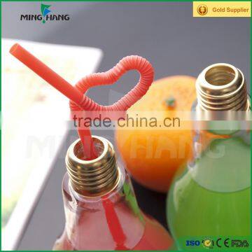 200ml Lamp Bulb Shape Glass Beverage Bottle With Straw photo-6