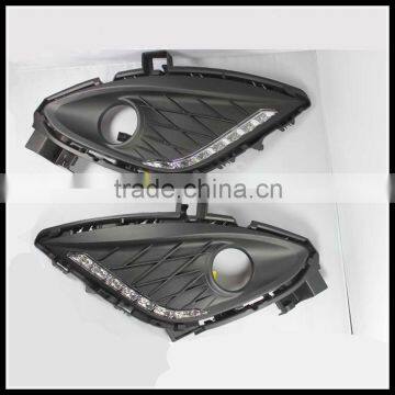 12V CAR Auto LED DRL daytime running lights with fog lamp hole LED daytime driving fog light for Mazda 5 2011-2013