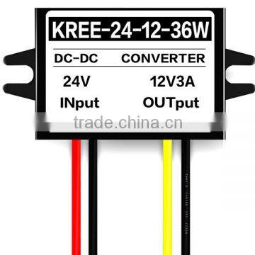 Manufacturer DC-DC Power Supply Module 30V 28V 24V to 12V 2A 3A Buck Converter/regulator Plastic Case Wateproof