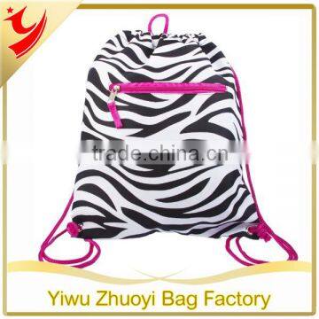 Promotional Women's Zebra Cinch Drawstring Sack Backpack