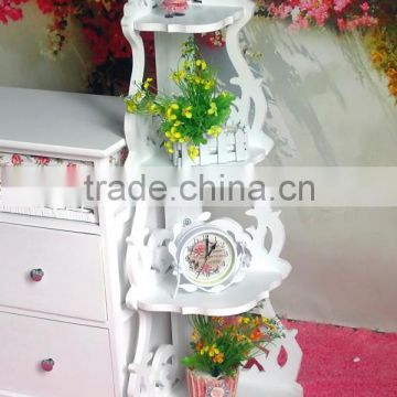 Home carved furniture decorative corner shelf for flower