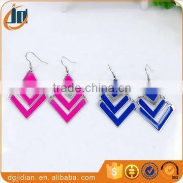 2014 Leaf shape sand-blast fashion stainless steel earrings